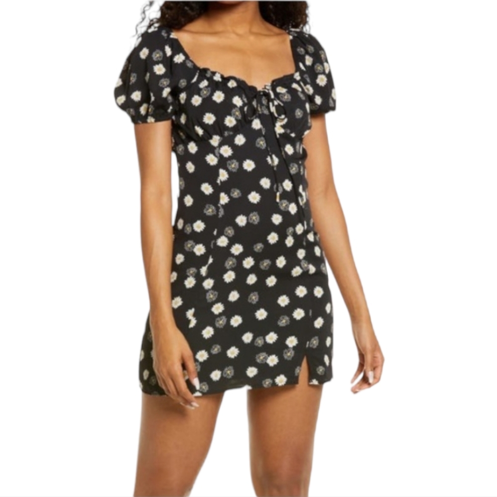 BP Nordstrom brand Ditsy Floral Tie Front Mini dress S